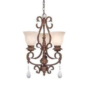 Designers Fountain ES91403 AO Three Light Wood Up Chandelier Ancient 