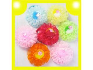 colors baby peony flower hair clip bow crochet #8298  
