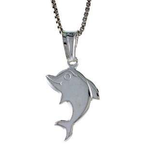 925 Sterling Silver Dolphin Pendant (NO Chain Included), Made in Italy 