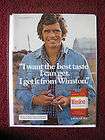 1977 Winston Cigarettes smoking SEXY GUY chest PRINT AD  