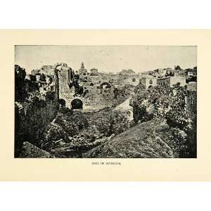  1901 Print Pool Bethesda Jerusalem Israel Cityscape Ruins 
