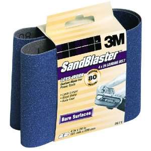 3M SandBlaster 9611 4 Inch by 24 Inch 80 Grit Bare Surfaces Power 