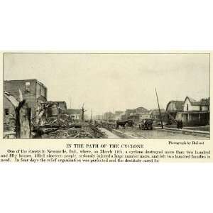  1917 Print WWI Newcastle Indiana Tornado Town Destruction 