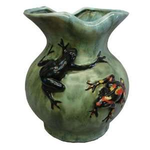  Tropical tree frog vase   ceramic, hand glazed