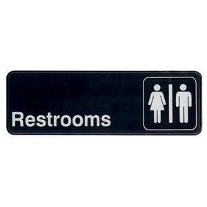    Update Restroom Sign Restrooms   9x3 (S39 15BK)