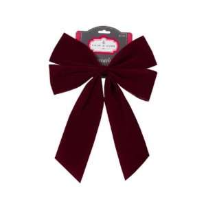  Trim a Home Large Red Flock Bow Christmas Decoration 