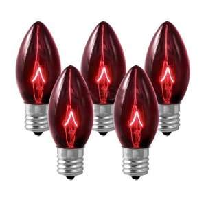 Club Pack of 100 C9 Transparent Red Energy Saving Replacement Light 