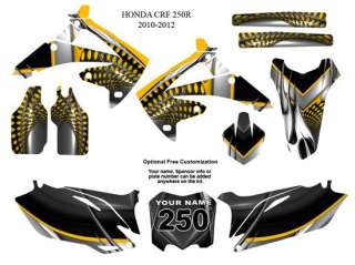 Honda CRF 250R 2010   2012 MX Bike Graphic Sticker Decal Kit 