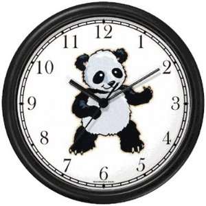  Baby Giant Panda or Panda Bear Animal Wall Clock by 