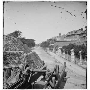 Charleston,S.C. South Battery; dismantled Blakely gun in foreground 