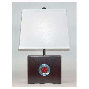  Wood Table Lamp Filled with Peruvian Red Huayruro Seeds 