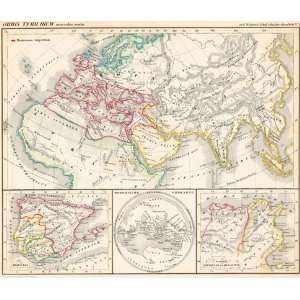  Wagner 1860 Antique Map of Orbis Terrarum