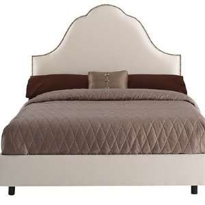  Plain High Arch Bed in Parchment Size Full, Nailhead 