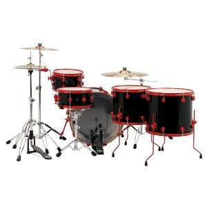  Pacific Drums by DW 805 SHELL PACK 24IN KICK BLACK W RED 