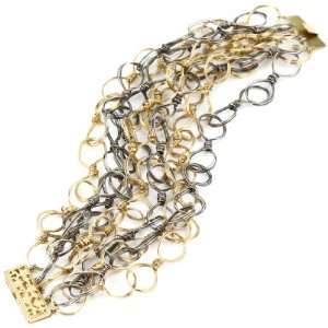    Amanda Sterett Pulsera Oxidized Silver and Gold Bracelet Jewelry