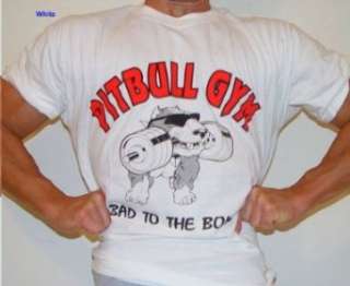  P103 Pitbull Gym Bad to the Bone Bodybuilding T Shirt Clothing