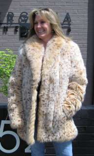 56026 New Blush Printed Fox Fur Stroller Jacket Coat S  