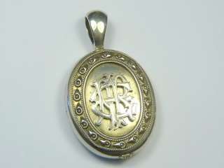 ANTIQUE VICTORIAN ENGLISH STERLING SILVER PHOTO LOCKET AER c1880 