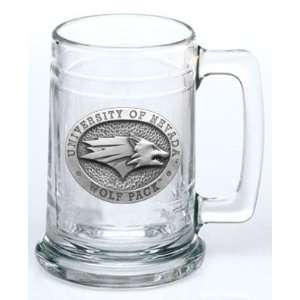 com Nevada Wolf Pack Glass Stein (Beverage Mug) 15 oz   NCAA College 