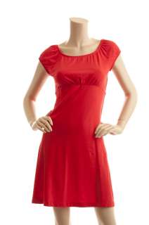 THEORY FAN CORAL RED CAP SLEEVE SHIRT DRESS NEW SIZE M  