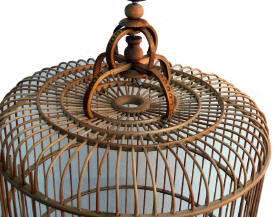 Oriental Chinese Bamboo Hand made Birdcage s2171  