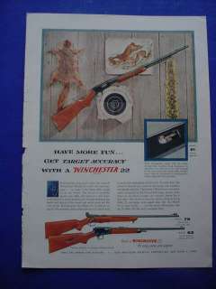 1955 Winchester Model 61 75 63 .22 Caliber Rifles Ad  
