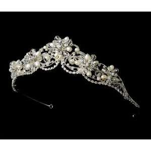  Silver Ivory Swarovski Bridal Tiara HP 2596 Beauty