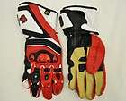 Gargoyle Moto KANGAROO Leather Motorcycle Race Gloves, Blk/Red, XL 