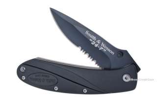 Smith & Wesson S&W 24 7 Tactical Folding Pocket Knife Part Serrated 