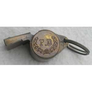    Solid Brass Vintage Style Fire Fireman FD Whistle 