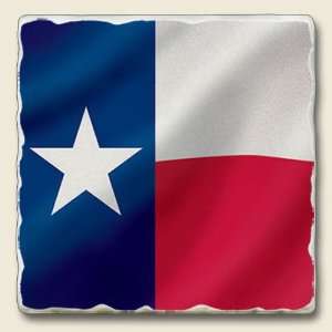 Texas Flag Tumbled Stone Coaster Set