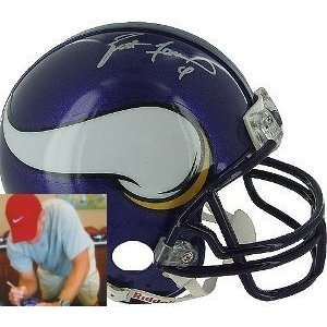  Brett Favre signed Minnesota Vikings Replica Mini Helmet 