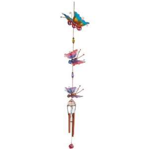  Carson Home Accents Wireworks Triple Butterfly Chime 