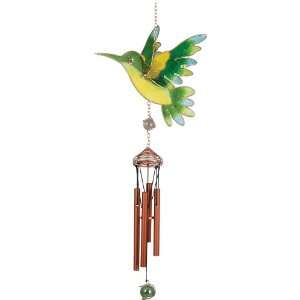 Carson Home Accents Wireworks Green Glitter Hummingbird Chime  