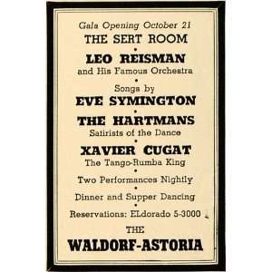   October 21 Waldorf Astoria Hotel   Original Print Ad