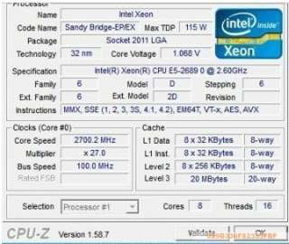 INTEL Xenon E5 2689 8Cores 16Thread 2.9GHz SERVER CPU ES  