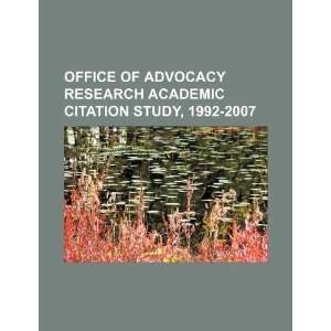  Office of Advocacy research academic citation study, 1992 