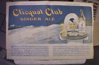 CLICQUOT CLUB GINGER ALE ESKIMO AMERIKORN OLD AD 1919  