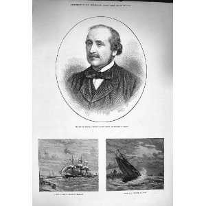  1873 Duc De Broglie France Ship Fire Kingstown Dover
