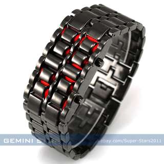 New Lava Iron Samurai Metal LED Faceless Bracelet Watch  