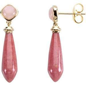  Jewelry Locker Genuine Pink Opal and Rhodonite Earrings Jewelry
