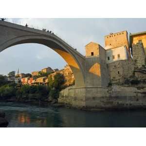 Balkans Bosnia Mostar Late Afternoon Light on Stari Most Peace Bridge 