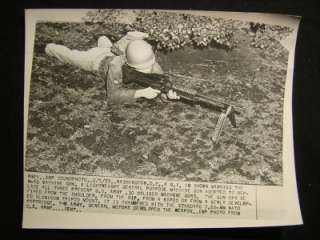 US Army Soldier GI M 60 Machine Gun Post WW2 Photo 146E  