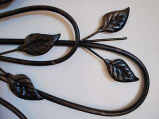 Iron Leaf Candle Sconce Wall Art 77cm Antique Brown  