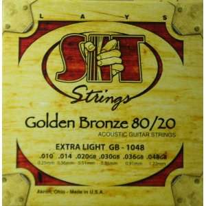  SIT Acoustic Guitar Strings   Golden Bronze 80/20   Extra 