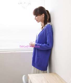Japan Crochet Lace Collar Hem Dolly Knit Dress Gray  