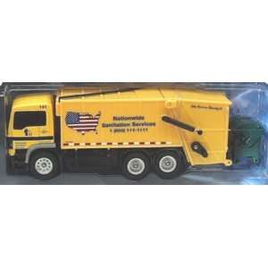  Action City Yellow Garbage Truck with Green dumpster Toys 