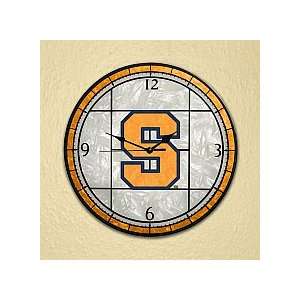  Memory Company Syracuse Orangemens 12In Art Glass Clock 