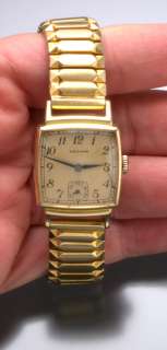   Gold Filled Square Waltham Gents Wrist Watch with Orginal Box  