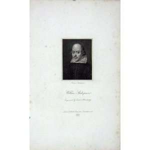    1823 ANTIQUE PORTRAIT WILLIAM SHAKSPEARE ARMSTRONG
